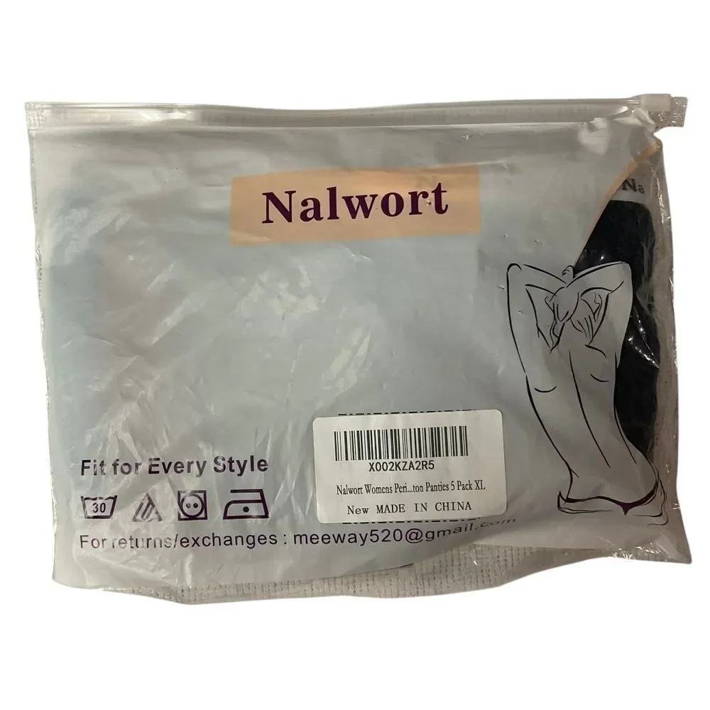 Nalwort Women's 5 Pack Comfort Underwear Panties Set Size XL Navy Burgundy Green